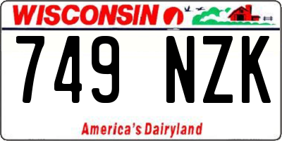 WI license plate 749NZK