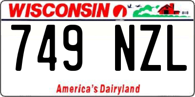 WI license plate 749NZL