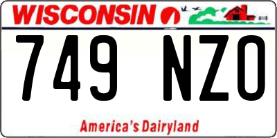 WI license plate 749NZO