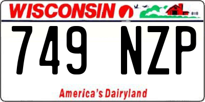WI license plate 749NZP