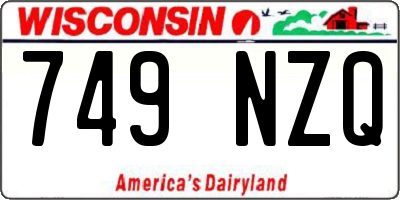 WI license plate 749NZQ