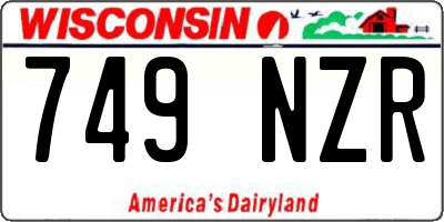 WI license plate 749NZR