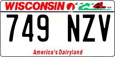 WI license plate 749NZV