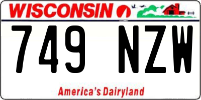WI license plate 749NZW