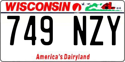 WI license plate 749NZY