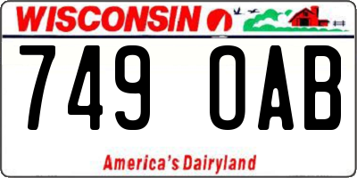 WI license plate 749OAB