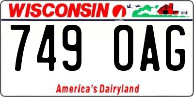 WI license plate 749OAG