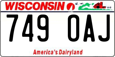 WI license plate 749OAJ
