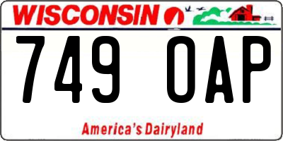 WI license plate 749OAP