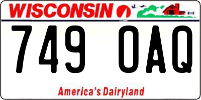 WI license plate 749OAQ
