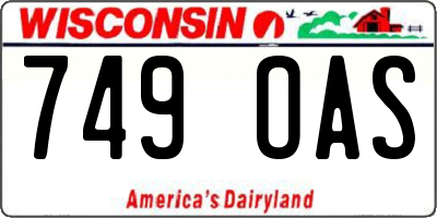 WI license plate 749OAS