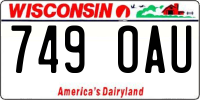 WI license plate 749OAU