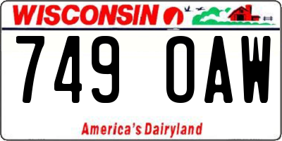 WI license plate 749OAW