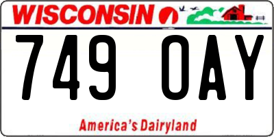 WI license plate 749OAY