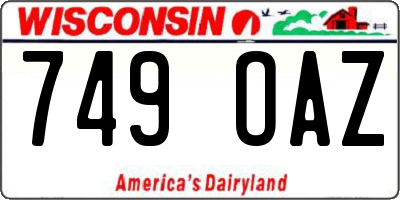 WI license plate 749OAZ