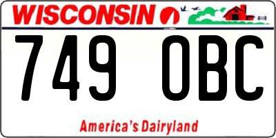 WI license plate 749OBC