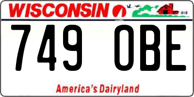 WI license plate 749OBE