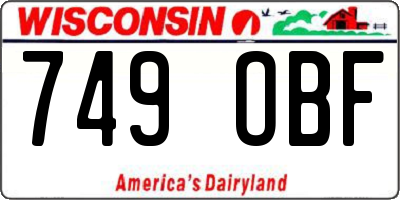 WI license plate 749OBF