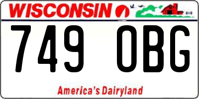 WI license plate 749OBG
