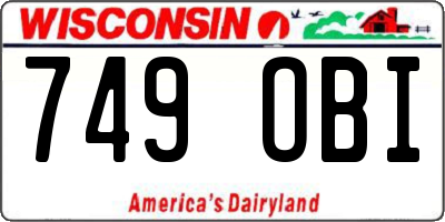 WI license plate 749OBI