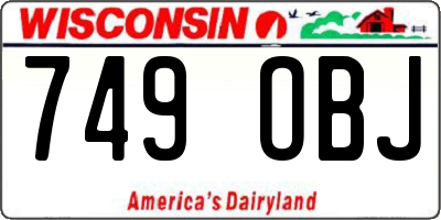 WI license plate 749OBJ