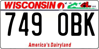 WI license plate 749OBK