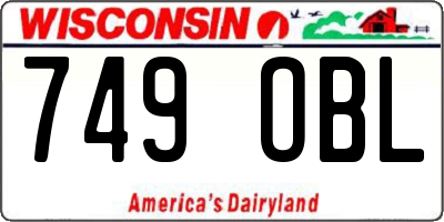 WI license plate 749OBL