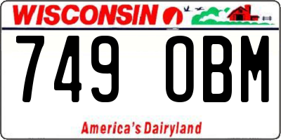 WI license plate 749OBM