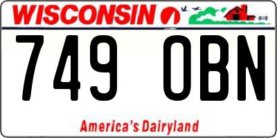 WI license plate 749OBN