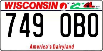 WI license plate 749OBO