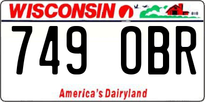 WI license plate 749OBR