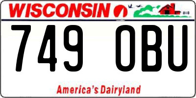 WI license plate 749OBU