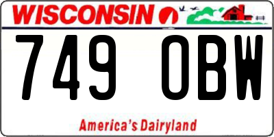 WI license plate 749OBW