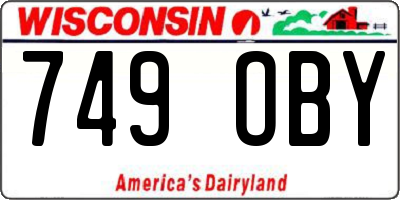 WI license plate 749OBY