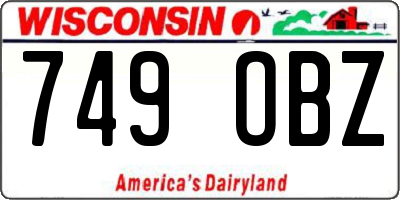 WI license plate 749OBZ