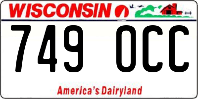 WI license plate 749OCC