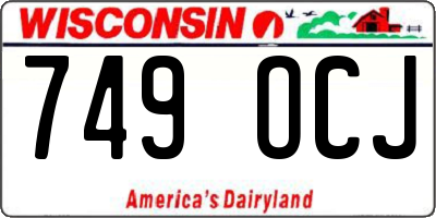 WI license plate 749OCJ