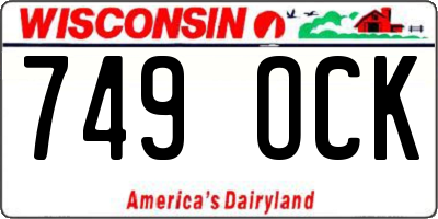 WI license plate 749OCK