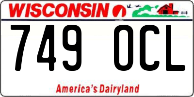 WI license plate 749OCL
