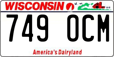WI license plate 749OCM