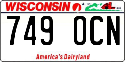 WI license plate 749OCN