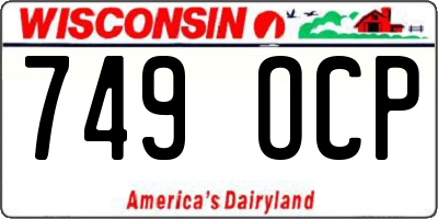 WI license plate 749OCP