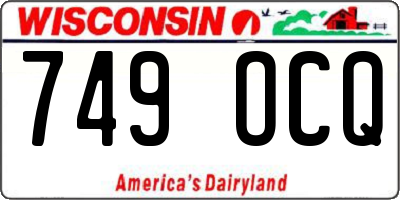 WI license plate 749OCQ