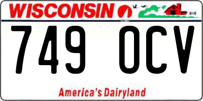 WI license plate 749OCV