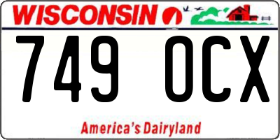 WI license plate 749OCX