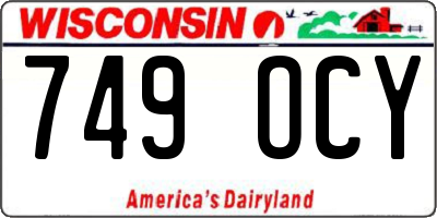WI license plate 749OCY