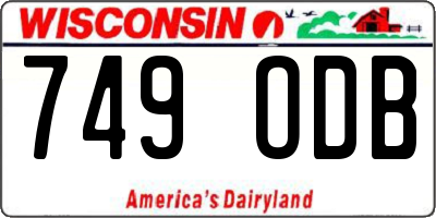 WI license plate 749ODB