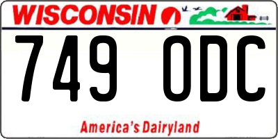 WI license plate 749ODC