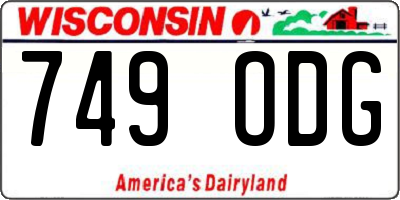 WI license plate 749ODG