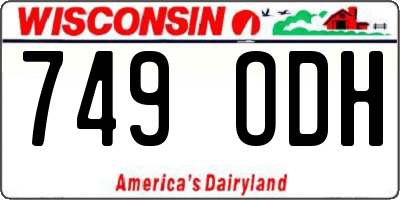WI license plate 749ODH